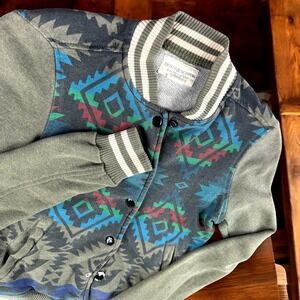 VTG‎ Denim Supply Ralph Lauren Aztec Print Bomber Jacket XS Geometric *READ